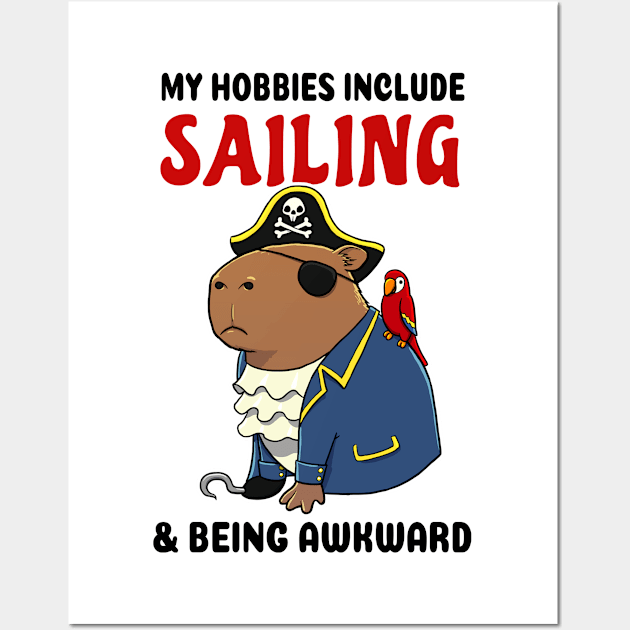 My hobbies include Sailing and being awkward Capybara Pirate Wall Art by capydays